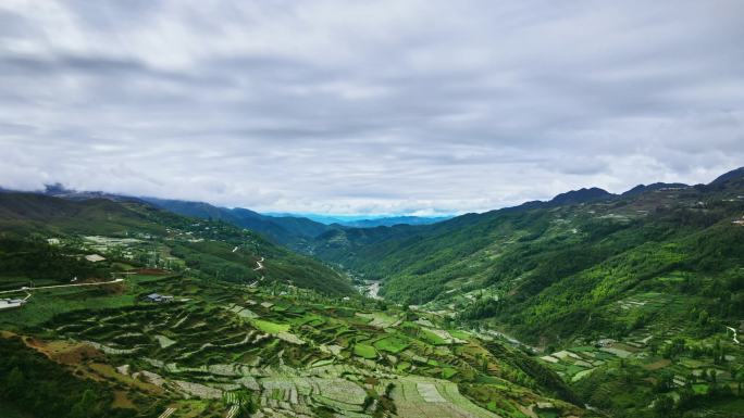 大凉山4k航拍延时素材大好河山