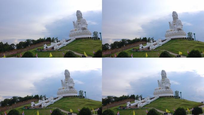 泰国清莱怀解放宫的观音或观音雕像。