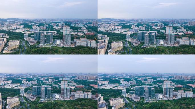 广州科学城商业建筑群延时摄影4k航拍