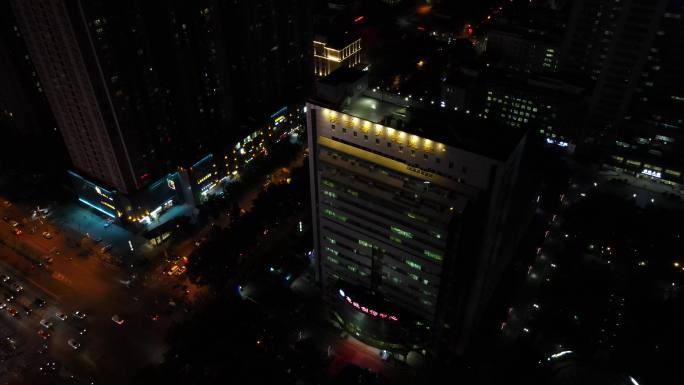 西安陕西省人民医院晚上航拍8
