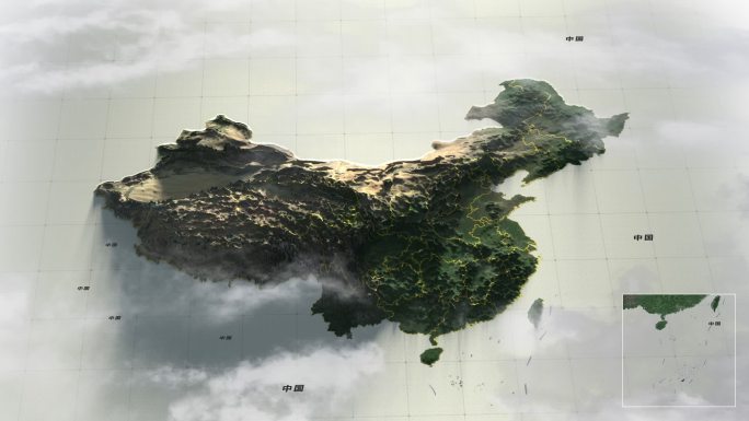 中国真实地形地图