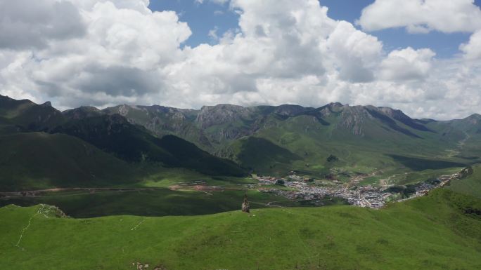 甘肃宣传片甘加山地草原航拍