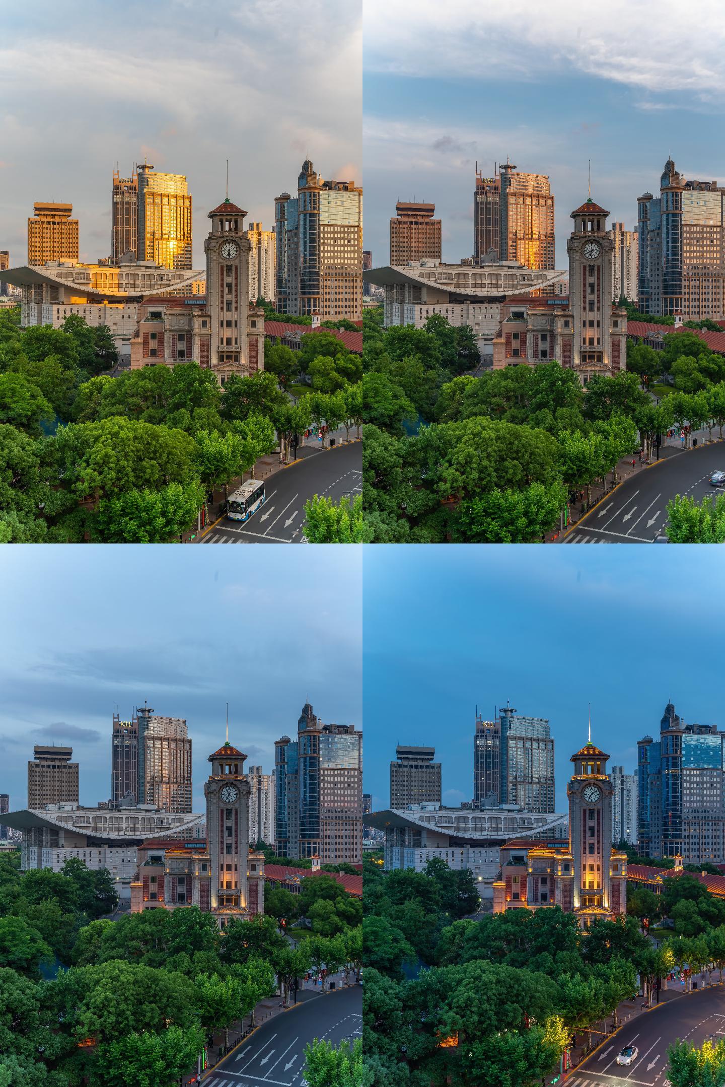 8K竖版上海市历史博物馆日转夜延时