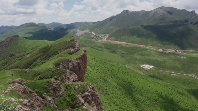 甘肃宣传片甘加山地草原航拍