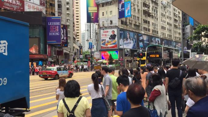 香港路口人流延时摄影