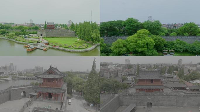 荆州古城航拍视频加延时
