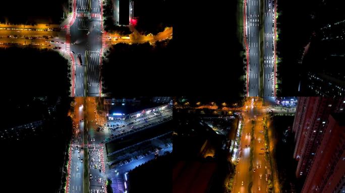 重庆高新区大学城住宅楼夜景航拍4K