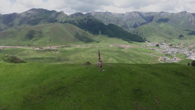 甘肃宣传片甘加山地草原航拍