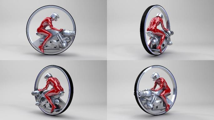 单轮摩托车模型3d模型