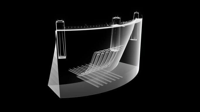 全息科技投影水坝动画素材旋转带透明通道