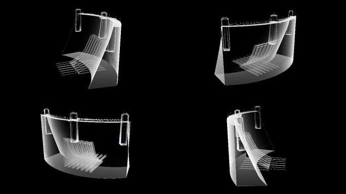 全息科技投影水坝动画素材旋转带透明通道