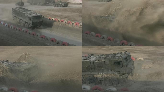 特种部队军事演习——装甲车冲破护城河