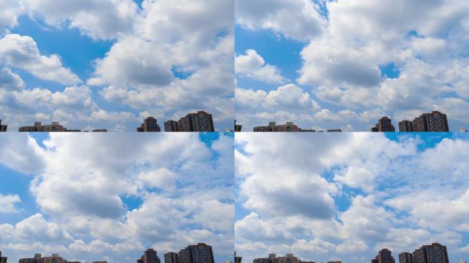8K上海蓝天白云延时空镜