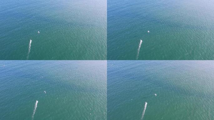 4K航拍大海滑翔伞冲浪
