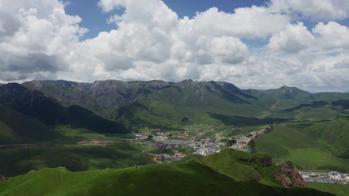 甘肃宣传片甘加山地草原航拍