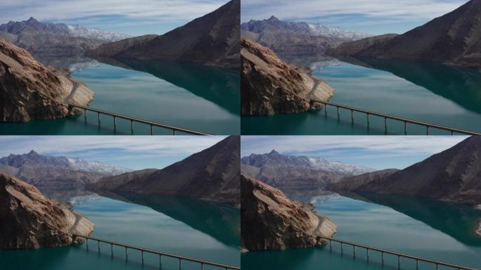 新疆宣传片塔什库尔干河流雪山航拍摄影