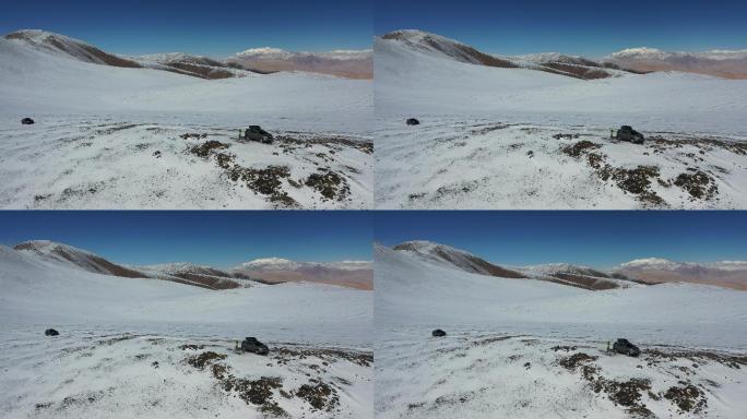 原创新疆帕米尔高原雪原自由地自驾越野风光