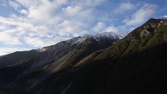 林芝雪山延时光影日出