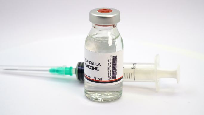 水痘疫苗和注射器瓶装忒写防疫