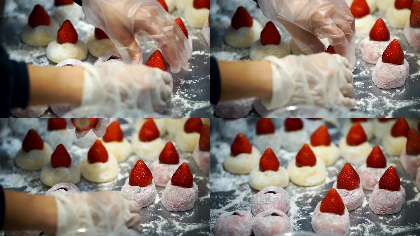 大福草莓摩奇，日本甜点