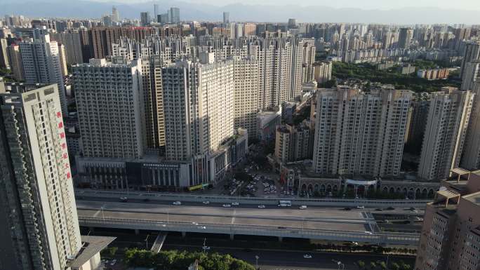 丰庆公园城市交通城市建筑高楼大厦