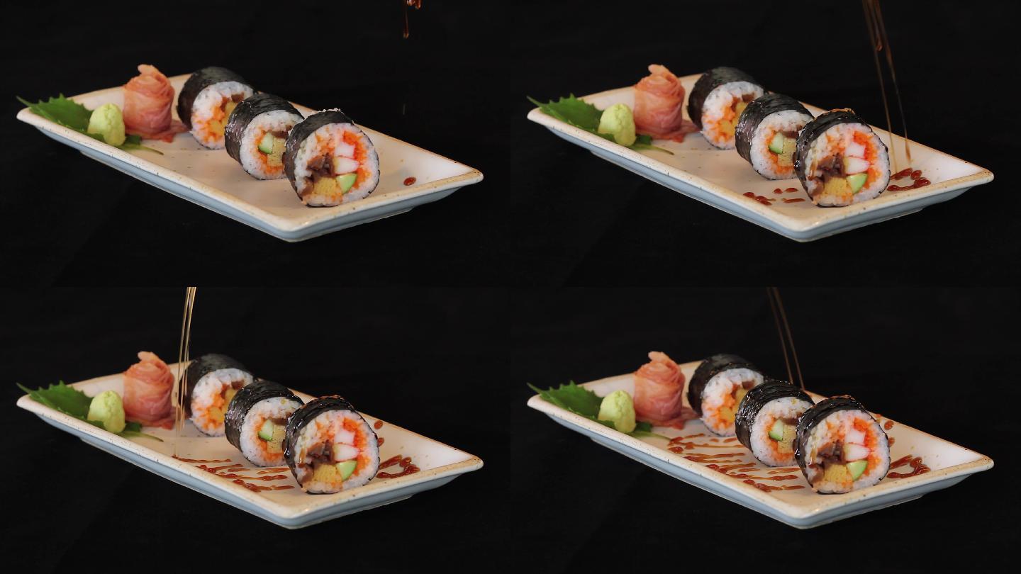 海苔寿司卷日餐料理洒酱料韩餐一碟点心小吃
