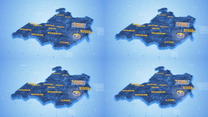 呼伦贝尔阿荣旗三维地图科技感ae模板