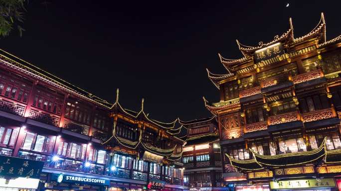 上海城隍庙夜景延时