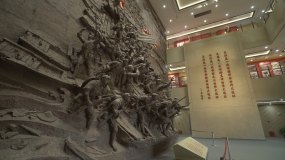 4k红军纪念馆航拍全州湘江战役烈士陵园视频素材