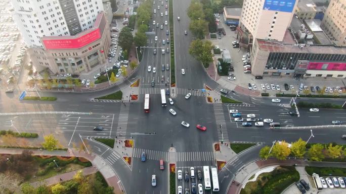 青岛香港中路道路航拍