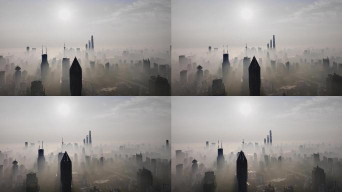 上海疫情浦西封控上海封城阴霾平流雾