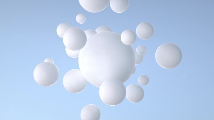 白色小球汇聚多功能融合美容护肤3D素材