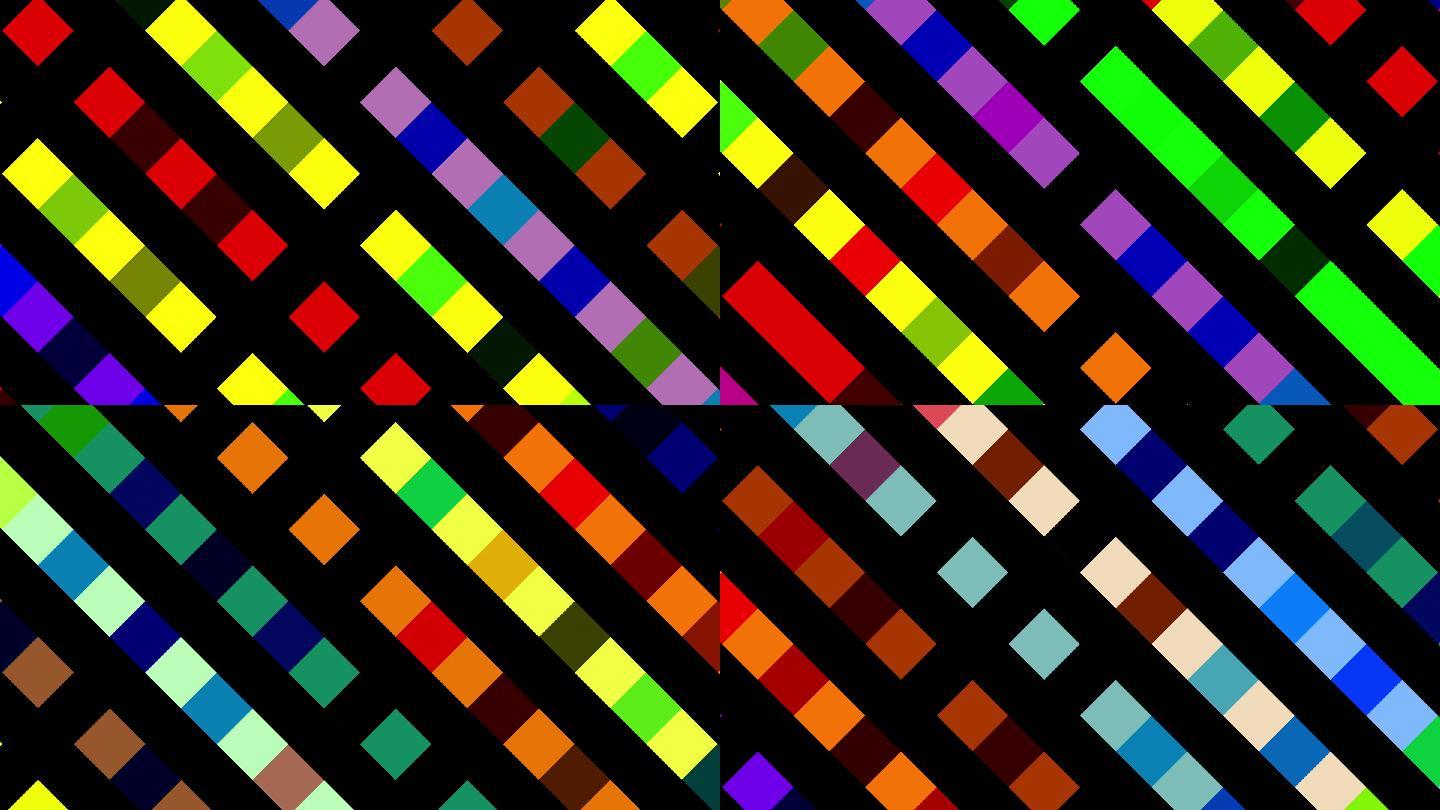 多色对角方块图案彩色方块变化