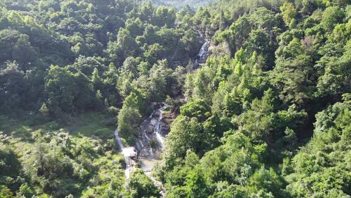 赣州峰山瀑布航拍 小瀑布 小溪