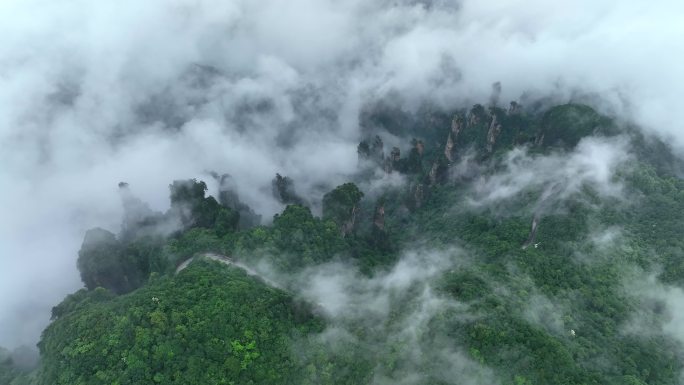 张家界武陵源景区天子山航拍4k