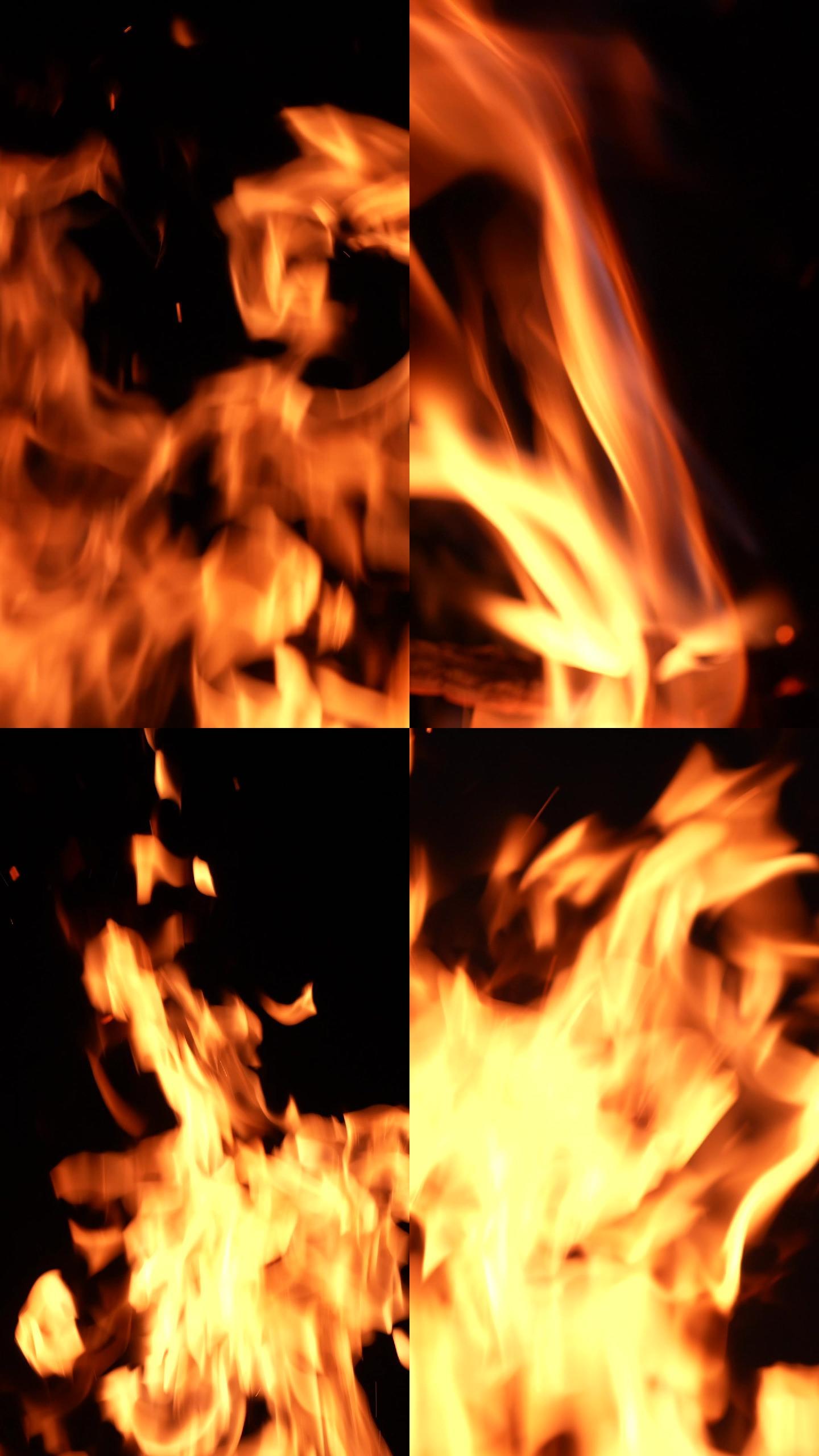 竖屏素材直播背景视频火苗火花火焰烈火燃烧