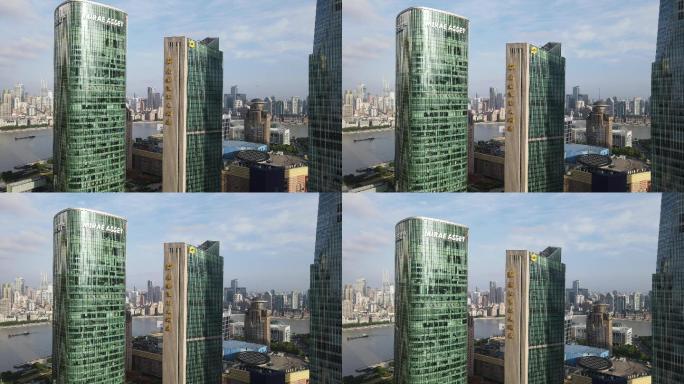 上海陆家嘴香格里拉酒店大楼4K航拍原素材