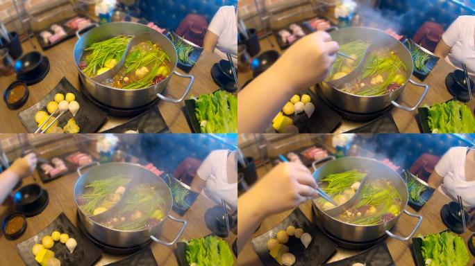 一群十几岁的亚洲人在台湾购物中心吃涮涮锅的场景，这是都市人的生活方式理念