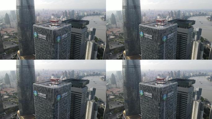 上海陆家嘴太平洋大楼4K航拍原素材