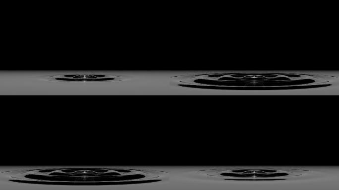 黑夜水滴滴在水面形成涟漪创意3D素材