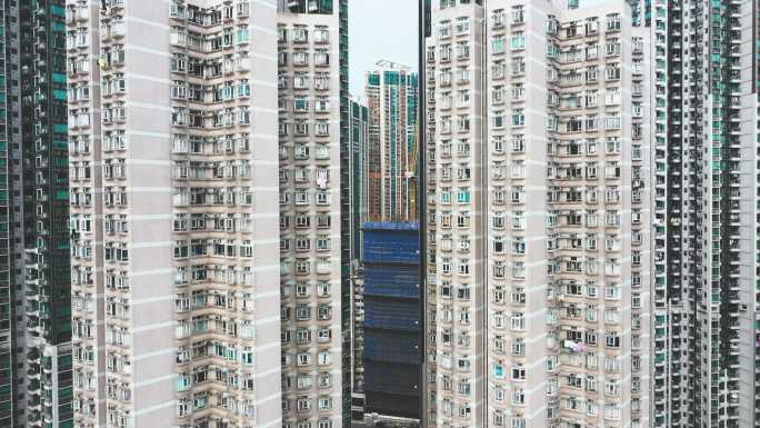 香港住宅建筑无人机视图