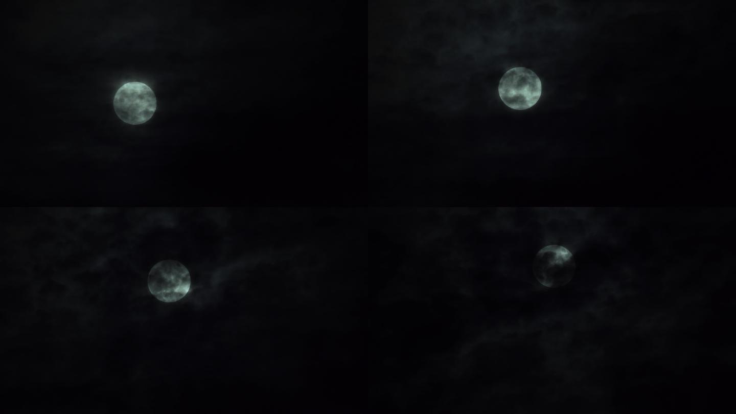 月亮穿云乌云遮住的月亮阴云密布
