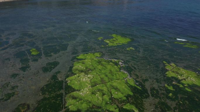 航拍大连滨海路海边风景