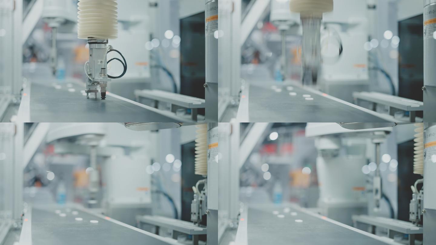 工厂中运行的工业机器人。