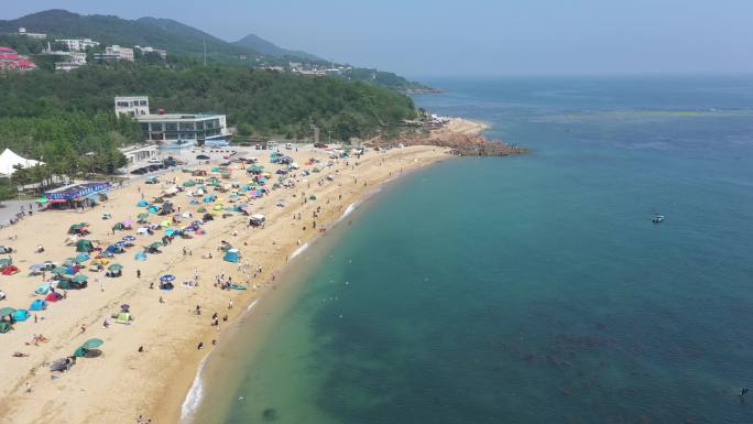 航拍大连滨海路海边风景