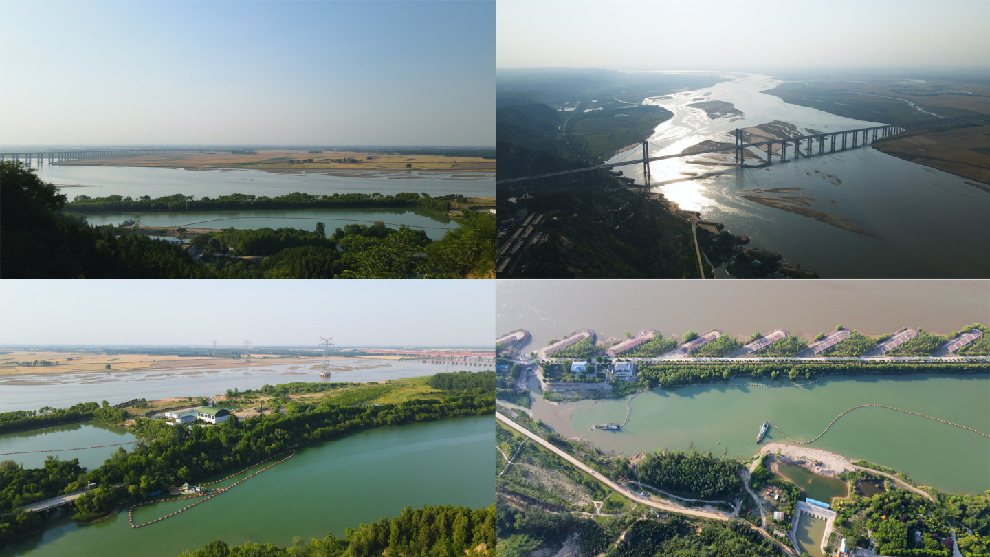 4K航拍郑州邙山黄河风光