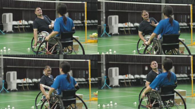 残疾人羽毛球运动员积极训练技术