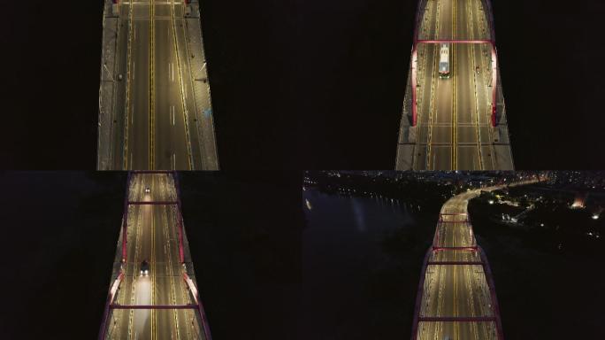 4K航拍深圳彩虹桥夜景视频