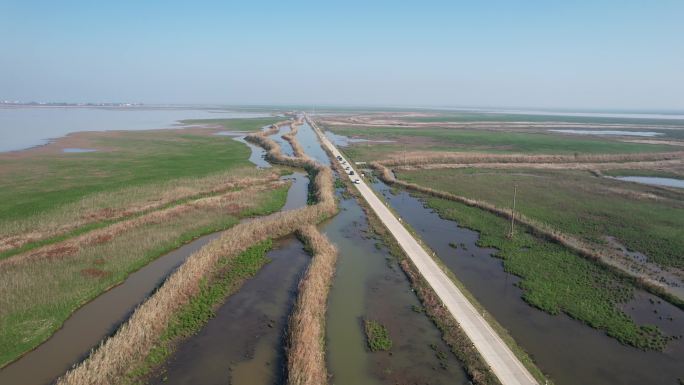 鄱阳湖湿地草原公路栈道