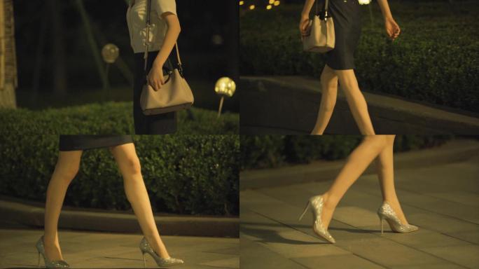都市女性 走路 走路慢动作 高跟鞋
